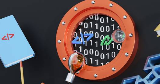 A digital lock and flowing data lines with a server background, representing Argon2's advanced password hashing and security