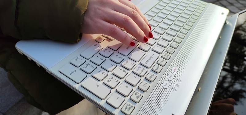 A person at a computer submitting a data rights request form online