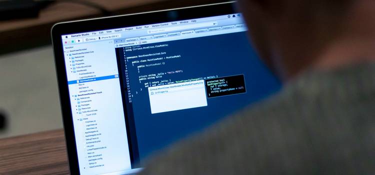 A user verifying the hash of a downloaded software package on a laptop, with code and checksums visible